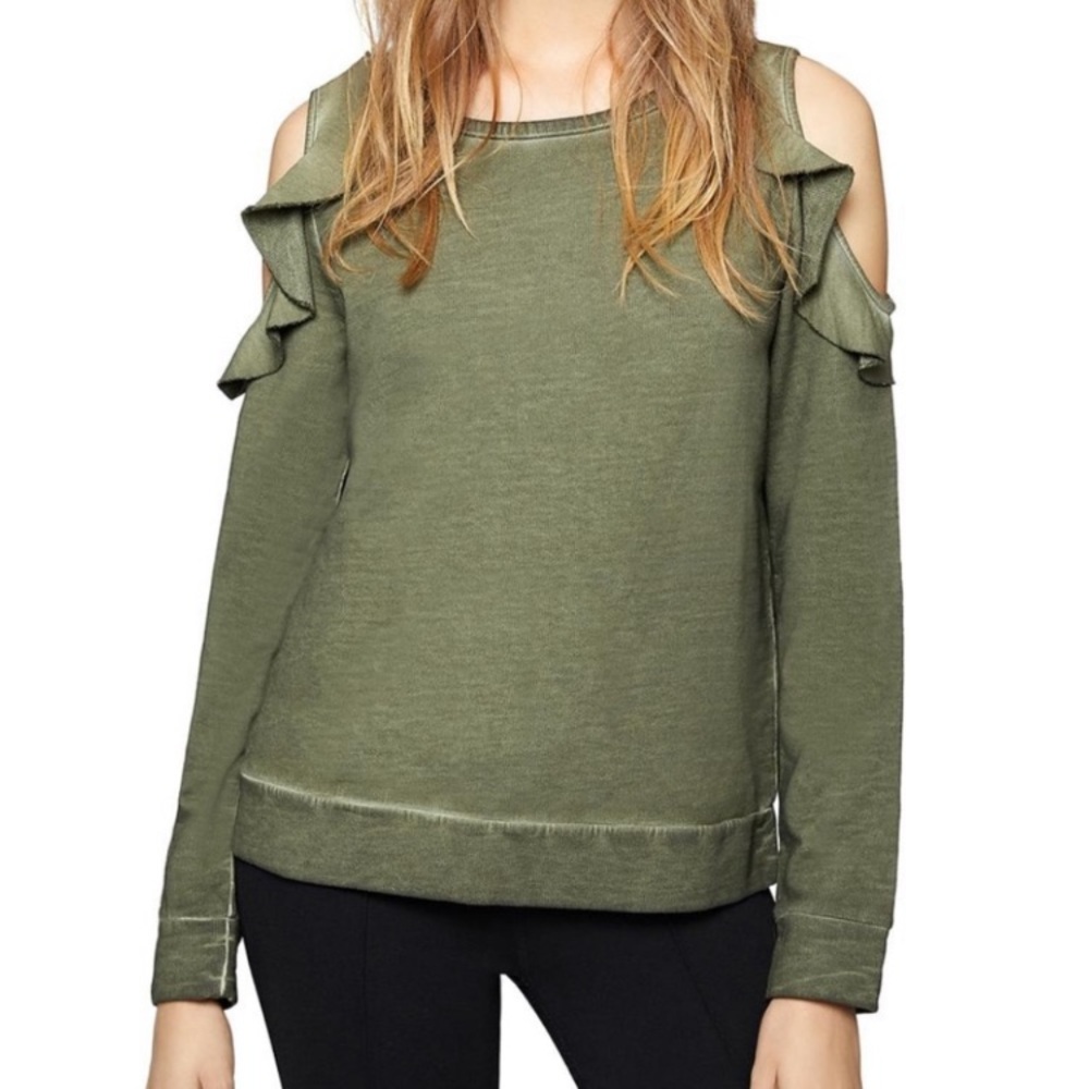 Sanctuary Cordelia olive cold shoulder sweatshirt